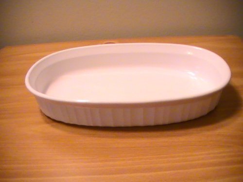 Corning French White Oval Open Casserole - F-7-B