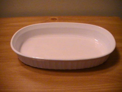 Corning French White Oval Open Casserole - F-7-B N2
