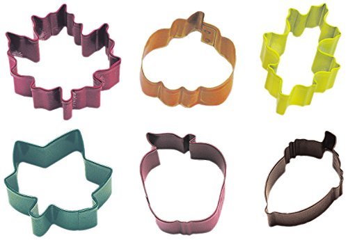 R & M International 1870 Autumn 6-Piece Colored Cookie Cutter Set, Mini