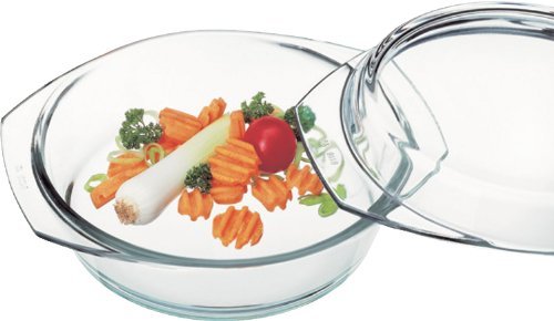 Borosilicate Glass Round Flat Casserole Size: 2.75" H x 6.25" W x 6.25" D