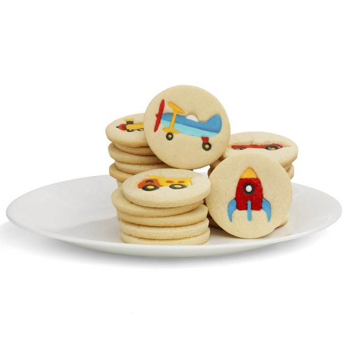 Chef'n Cookie Stamp Cookie Cutter Sweet Ride Theme Cookie Stamp Set, Wasabi/Lemon/Pacific/Cherry/Apricot N3