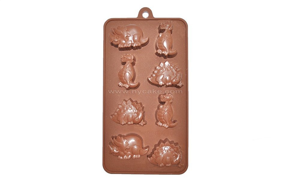 NY Cake Dinosaurs Silicone Chocolate Mold, 8 Cavities
