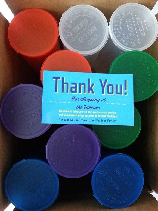Multicolor 10 Pack -Large 60 Dram Pop Top Bottles - Vial Medical Herb Containers N2