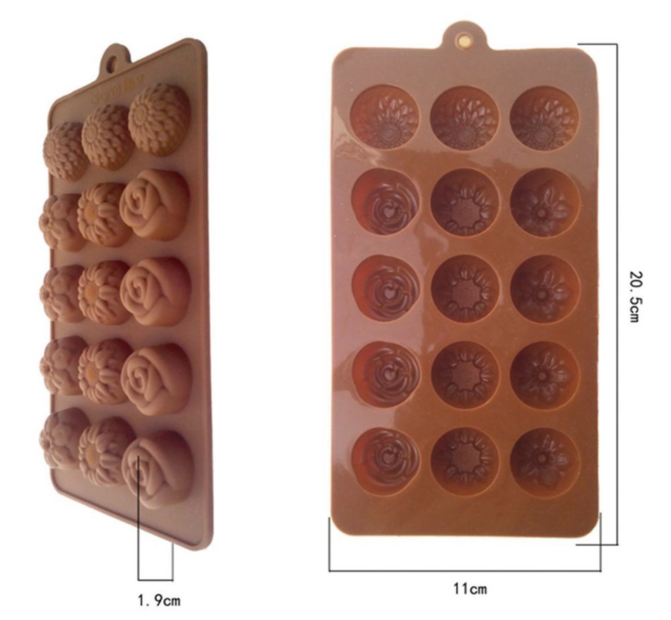 Hestio Flowers Shaped Silicone DIY Cholocate Baking Mould N5