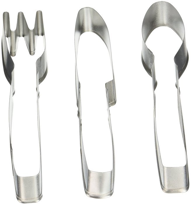 R & M International 1802 3-Piece Cookie Cutter Set, Includes Cutlery/Fork/Spoon/Knife