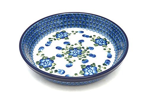 Polish Pottery Baker - Pie Dish - Blue Poppy