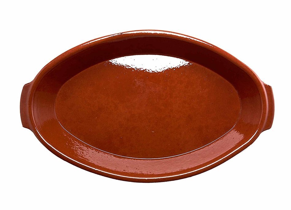 Costa del Sol Handmade Ceramic Baking Dish with Plain Handle, Rust