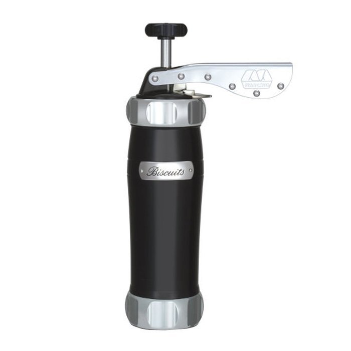 Marcato Made in Italy Atlas Deluxe Biscuit Maker Cookie Press, Stainless Steel, Red, Includes 20 Cookie Disc Shapes... N6