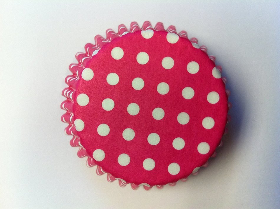 Pink Polka Dot Baking Liners Cupcake Muffin Cups 50 count Greaseproof