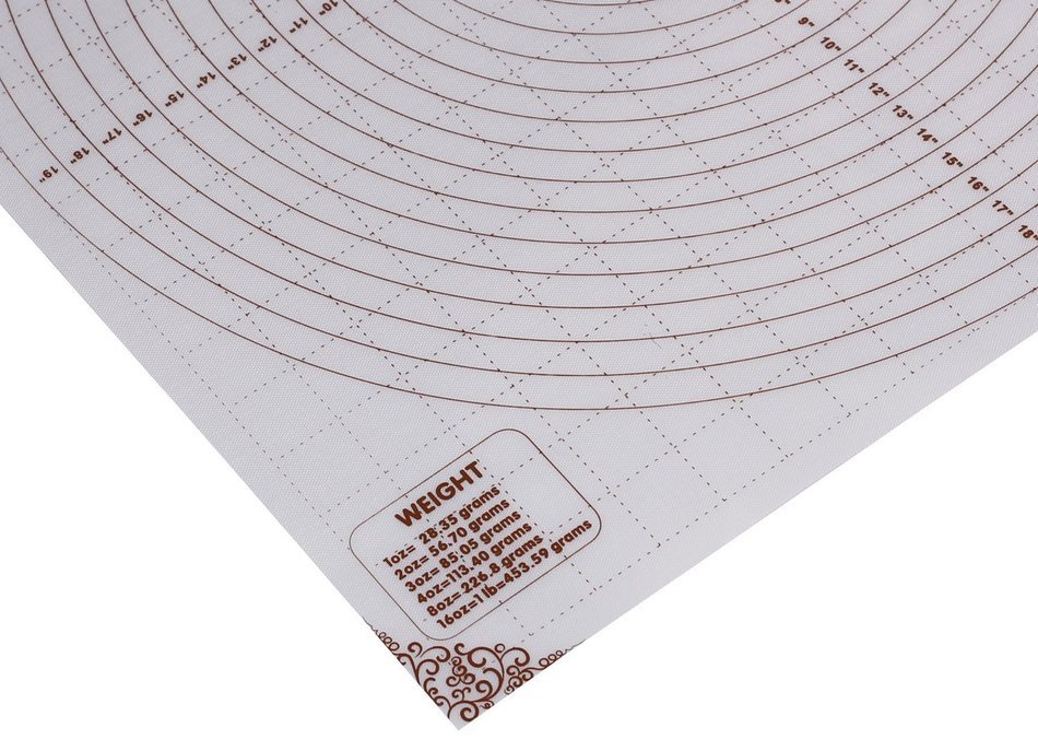 Silicone Large Pastry Mat With Measurements. 20" x 20" Non-Slip Sheet Sticks To Countertop For Rolling Dough N3