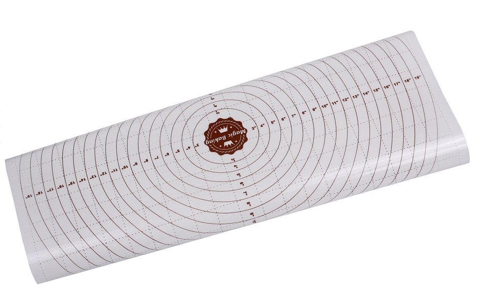 Silicone Large Pastry Mat With Measurements. 20" x 20" Non-Slip Sheet Sticks To Countertop For Rolling Dough N5