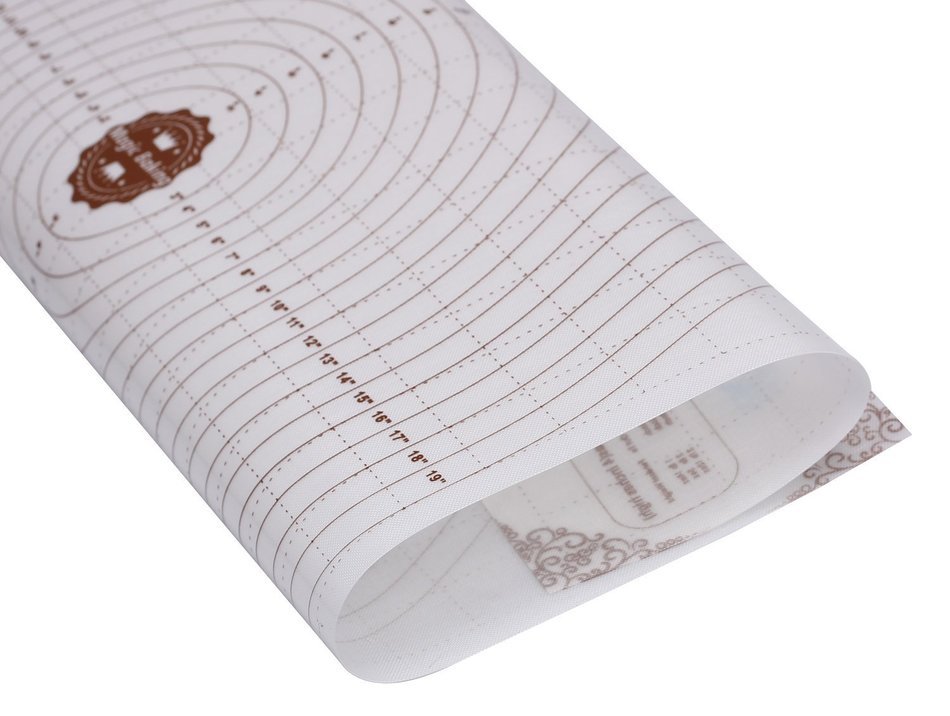 Silicone Large Pastry Mat With Measurements. 20" x 20" Non-Slip Sheet Sticks To Countertop For Rolling Dough N7