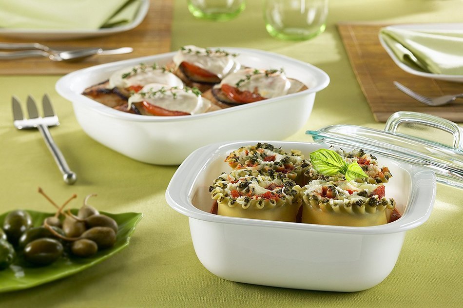 CorningWare SimplyLite 1-1/2-Quart Casserole with Glass and Plastic Lids N2