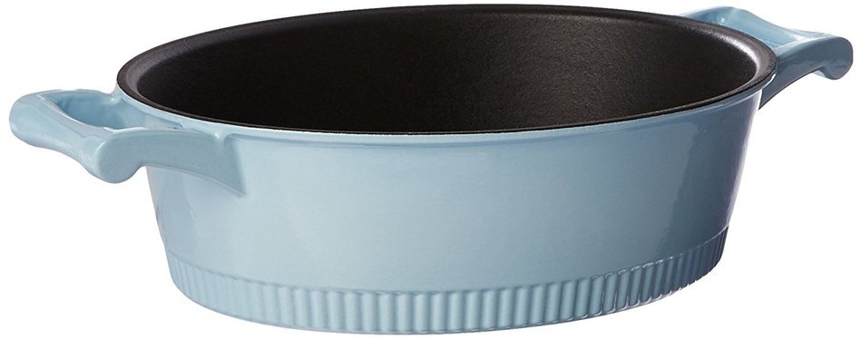 KitchenAid KCTI40CRGB Traditional Cast Iron Casserole Cookware, 4 quart - Glacier Blue N2