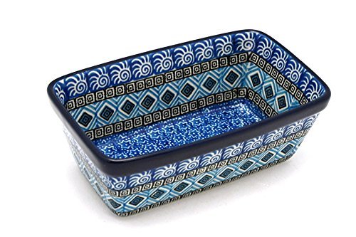 Polish Pottery Baker - Mini Loaf Pan - Aztec Sky