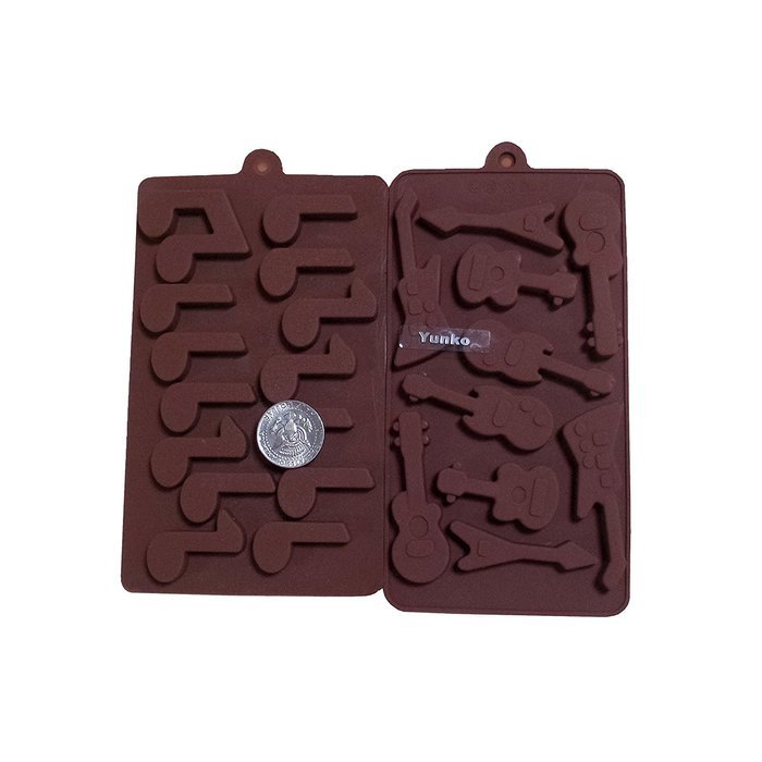 Yunko Musical Note and Guitar Shape Diy Chocolate Mold Ice Cube Lattice Silicone Candy Mold Cake Mold