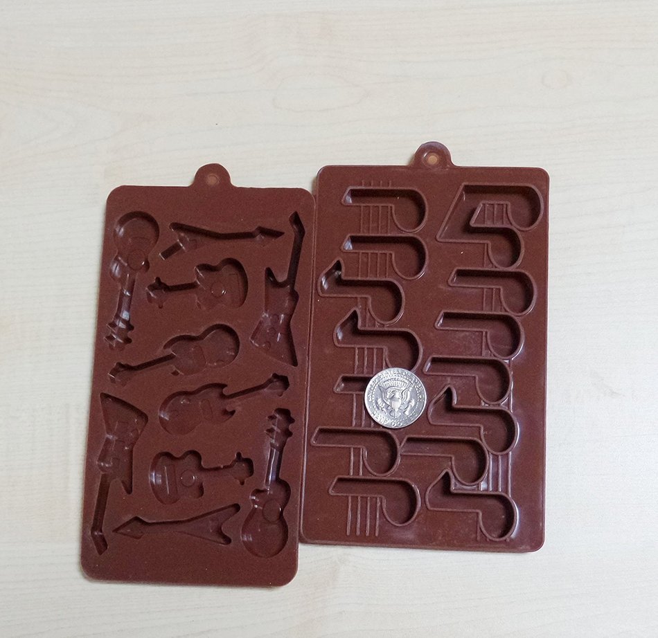 Yunko Musical Note and Guitar Shape Diy Chocolate Mold Ice Cube Lattice Silicone Candy Mold Cake Mold N2