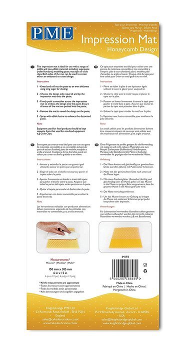 PME Honeycomb Design Impression Mat, One Size, Transparent N2
