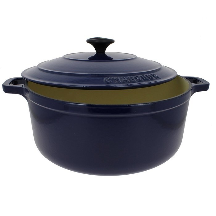 Chasseur 5.5-quart Blue French Enameled Cast Iron Round Dutch Oven N2