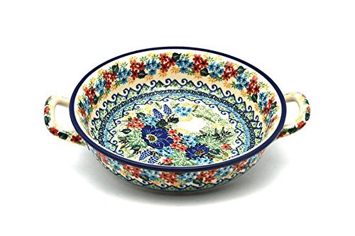 Polish Pottery Baker - Round with Handles - Medium - Unikat Signature - U4695