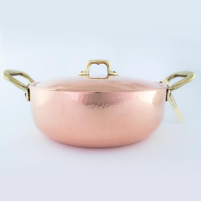 Rounded Copper Casserole with Lid (8.7" / 4.4qt.)