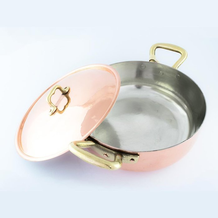 Rounded Copper Casserole with Lid (8.7" / 4.4qt.) N2
