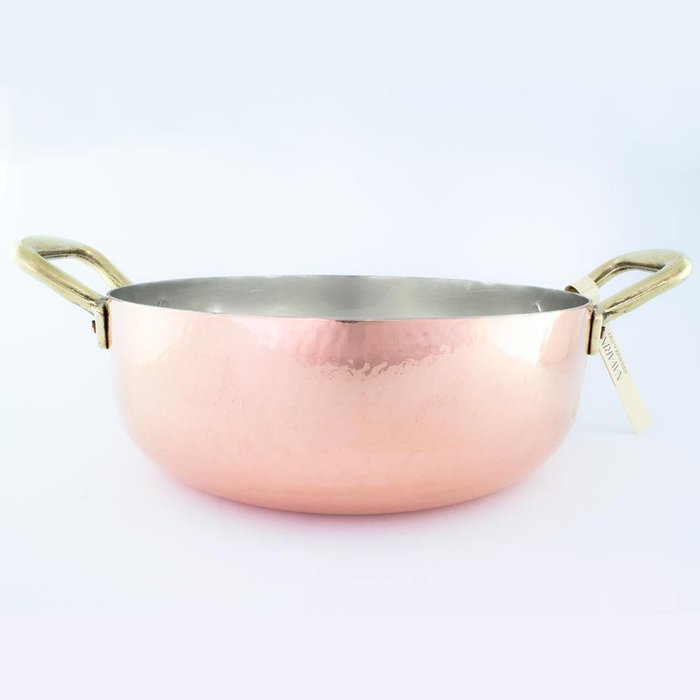 Rounded Copper Casserole with Lid (8.7" / 4.4qt.) N3