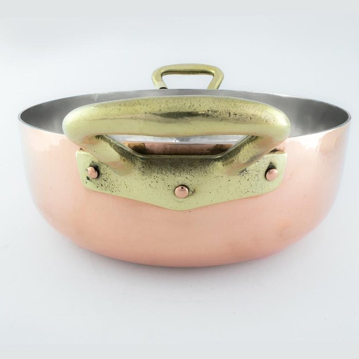 Rounded Copper Casserole with Lid (8.7" / 4.4qt.) N6