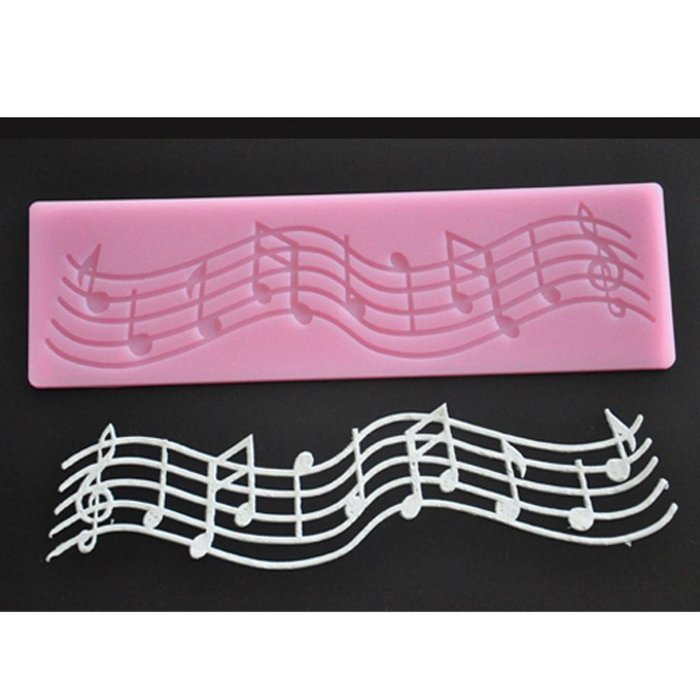 FOUR-C Silicone Lace Mat Cake Decor Pad Music Decoration Mat Color Pink