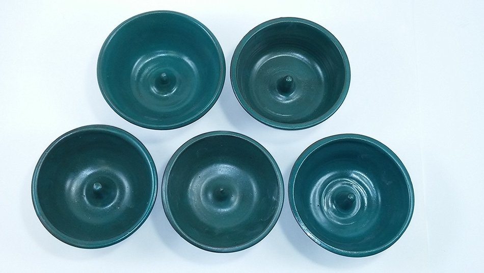 Aunt Chris' Pottery - Hand Made Clay - Individual Apple - Baking and Serving Dish - With Molden-In - Fast Baking... N4