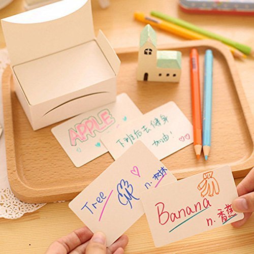 Bargain World 100pcs White Vintage DIY Bookmark Cardboard Tags Message Card Wedding Party Gift Tags