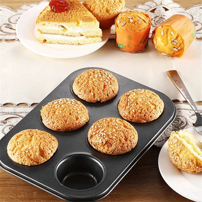 MISS MINI 1Pc Black 6 Even Cake Pan Mold DIY Chocolate Baking Mould Tools Kitchen Accessories Supplies