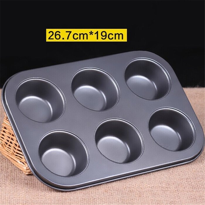 MISS MINI 1Pc Black 6 Even Cake Pan Mold DIY Chocolate Baking Mould Tools Kitchen Accessories Supplies N2