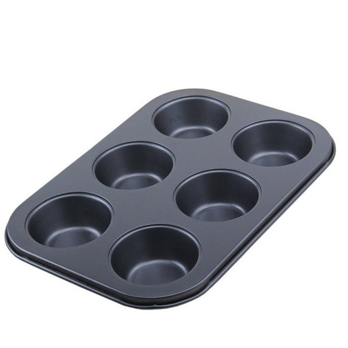 MISS MINI 1Pc Black 6 Even Cake Pan Mold DIY Chocolate Baking Mould Tools Kitchen Accessories Supplies N5