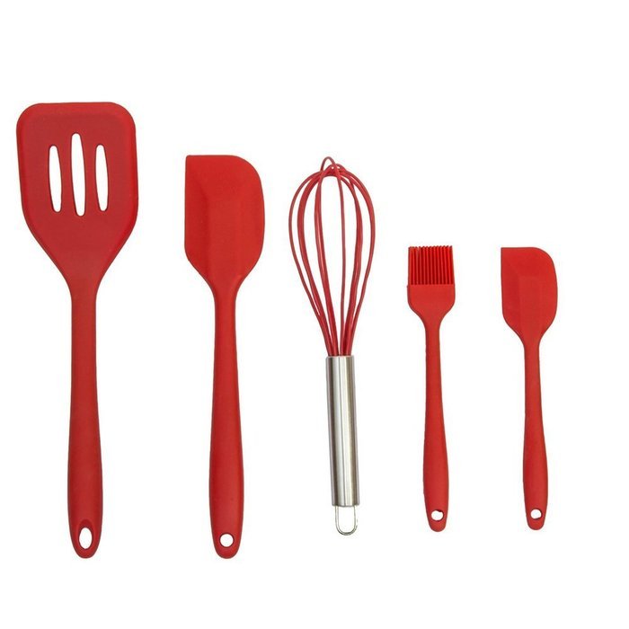 Silicone Kitchen Baking Utensil Set,Spatula Spoon Mixing Basting Brush Egg Whisk,Silicone Anti-Bacterial Kitchen...