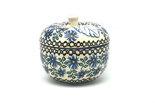 Polish Pottery Apple Baker - Large - Blue Chicory