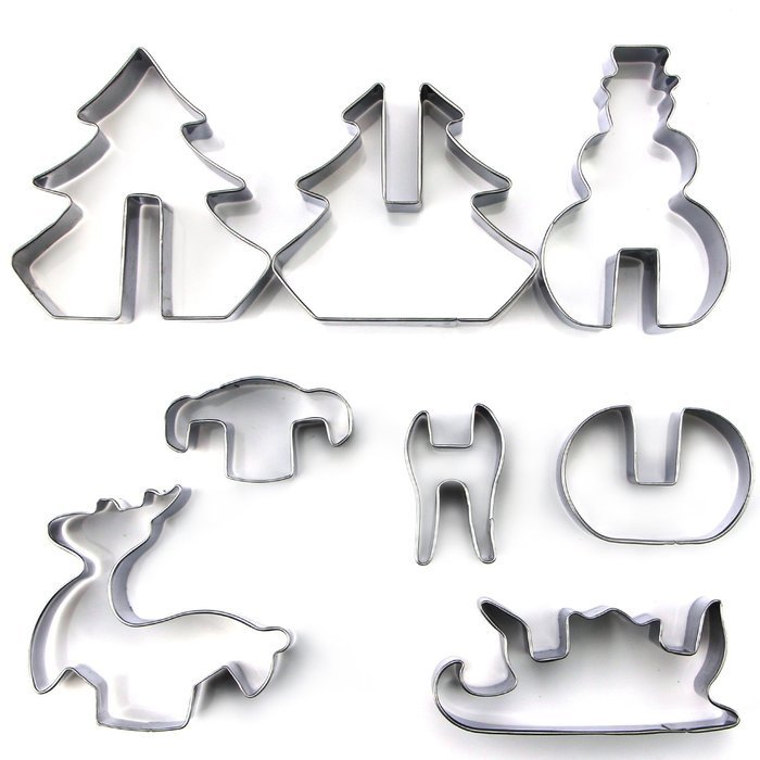 Aocor 3d Stainless Steel Diy Christmas Holiday Santa Scenario Cookie Cutter Set Dough Shape 0129