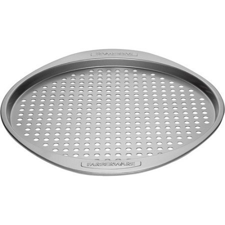 Farberware Nonstick Bakeware 13-Inch Round Pizza Crisper, Gray | Non-Stick 13-Inch Round Pizza Crisper - Gray