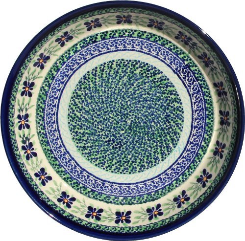 Polish Pottery Dish Pie Plate 10" From Zaklady Ceramiczne Boleslawiec #879-du121 Unikat Pattern, Height: 1.8"... N2