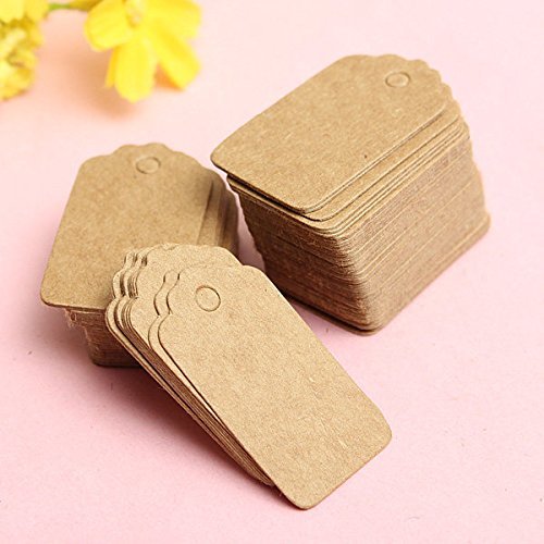 Pink Lizard 100pcs Sand Scallop Kraft Paper Label Party Wedding Gift Name Cards Hand Draw Name Card