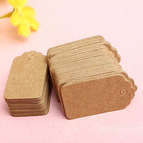 Pink Lizard 100pcs Sand Scallop Kraft Paper Label Party Wedding Gift Name Cards Hand Draw Name Card N2