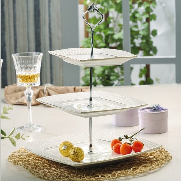 Chunlin 2/3 Tier Stainless Steel Stacked Party Wedding Birthday Cupcake and Dessert Display Tower (Silver 3 Layer) N4