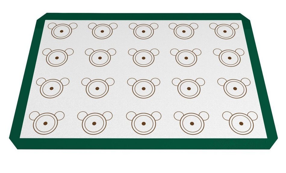 1PCS Kingree Platinum-Cure Silicone Baking Mat for Macarons and Baking, [Half Size-4229.5CM&pound;&uml;16.5"11"&pound;, Macaron-Green]