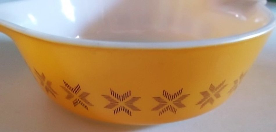 Vintage PYREX By Corning 471 Casserole Dish TOWN & COUNTRY PATTERN N2