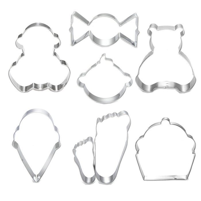 Yunko Baby Shower Theme Buggy Rocking Horse Bottle Cookie Cutter 9 Piece Set N6