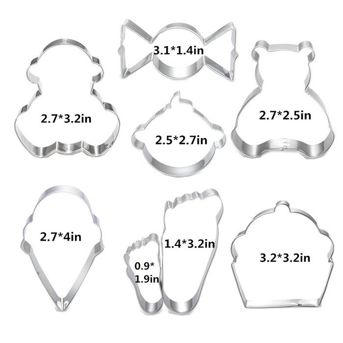 Yunko Baby Shower Theme Buggy Rocking Horse Bottle Cookie Cutter 9