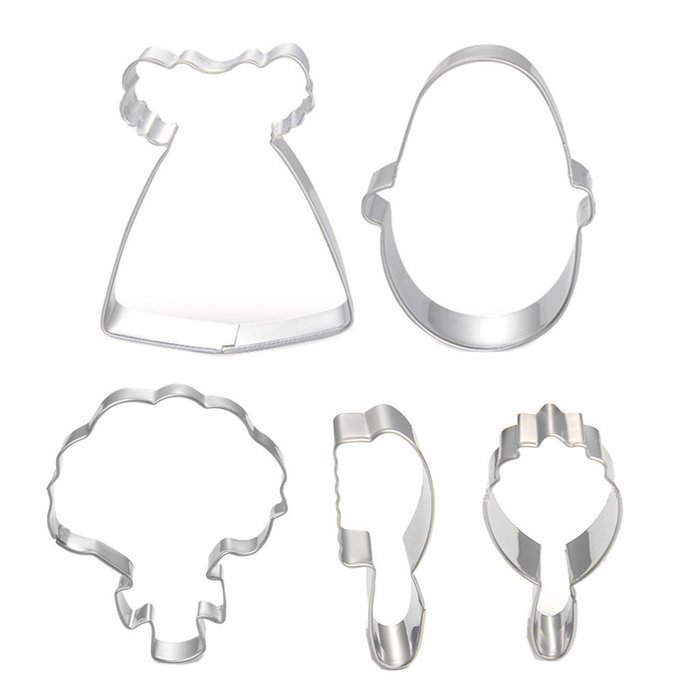 Yunko Baby Shower Theme Buggy Rocking Horse Bottle Cookie Cutter 9 Piece Set N9
