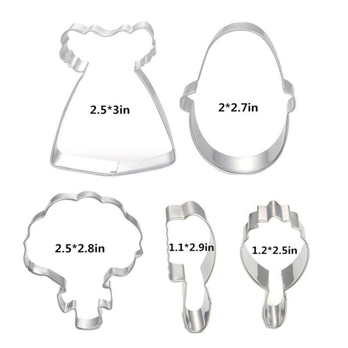 Yunko Baby Shower Theme Buggy Rocking Horse Bottle Cookie Cutter 9 Piece Set N11