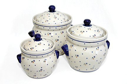 Polish Pottery Country Meadow Large Canister Set