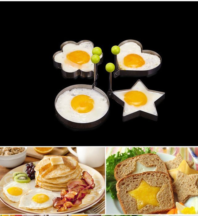 MENGDA Egg Mold Egg Shaper Egg Ring Pancake Molds Egg Mould Stainless Steel Mold Cooking Kitchen Tools N4